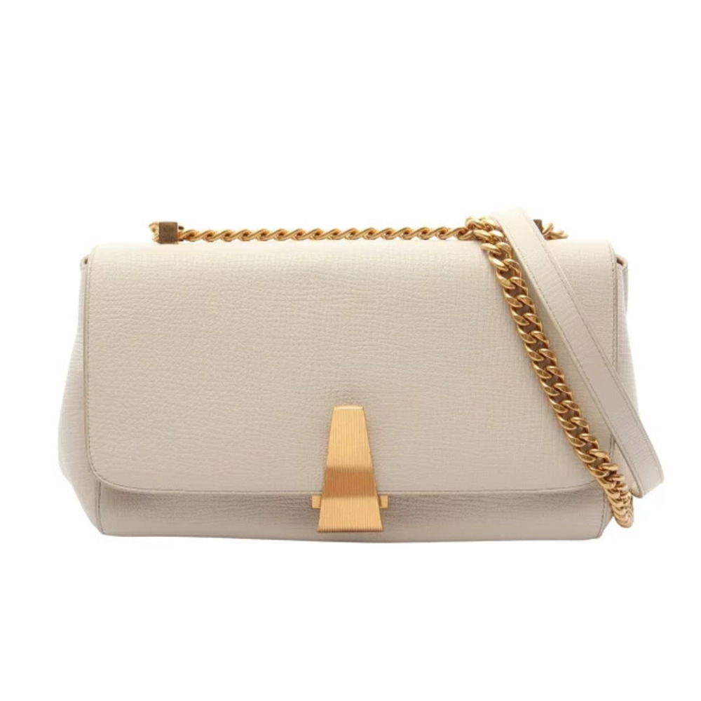 Bottega Veneta The Angle Paramelato Shoulder Bag Leather White